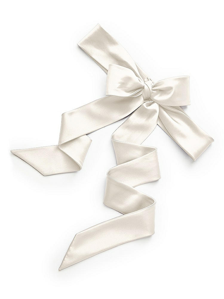 Back View - Ivory Matte Satin Flower Girl Sash