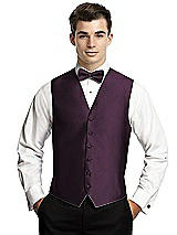 Rear View Thumbnail - Aubergine Yarn-Dyed 6 Button Tuxedo Vest by After Six
