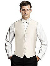 Rear View Thumbnail - Ivory Yarn-Dyed 6 Button Tuxedo Vest by After Six