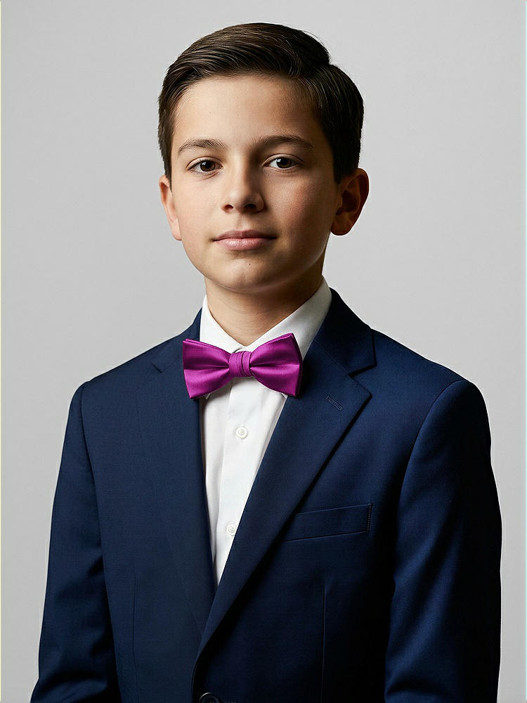 Front View - Persian Plum Yarn-Dyed Boy's Bow Tie by After Six