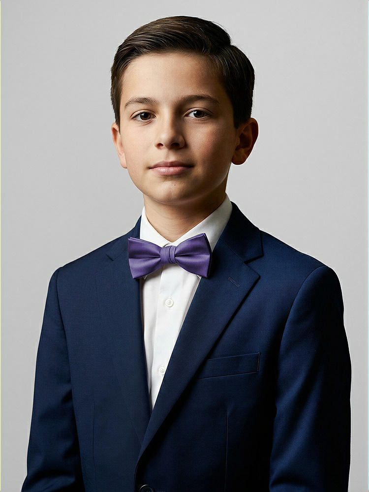 Front View - Regalia - PANTONE Ultra Violet Yarn-Dyed Boy's Bow Tie by After Six