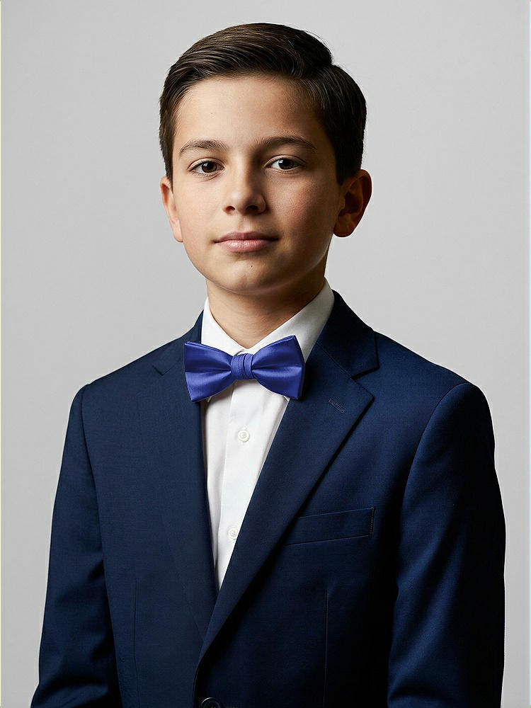Front View - Cobalt Blue Yarn-Dyed Boy's Bow Tie by After Six