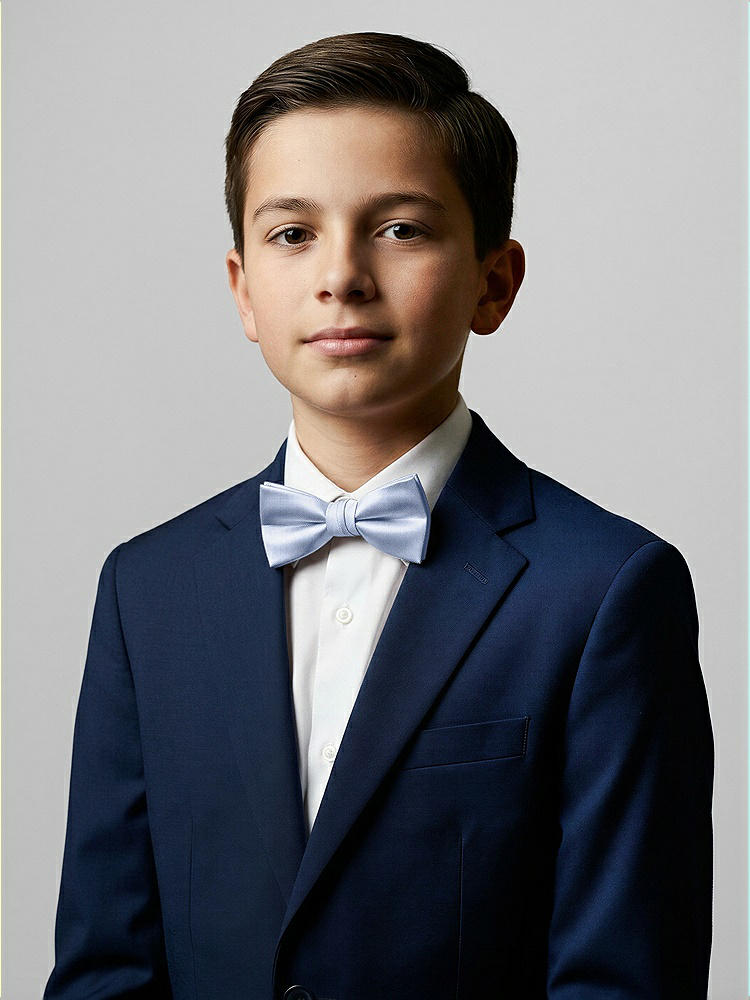 Front View - Sky Blue Yarn-Dyed Boy's Bow Tie by After Six