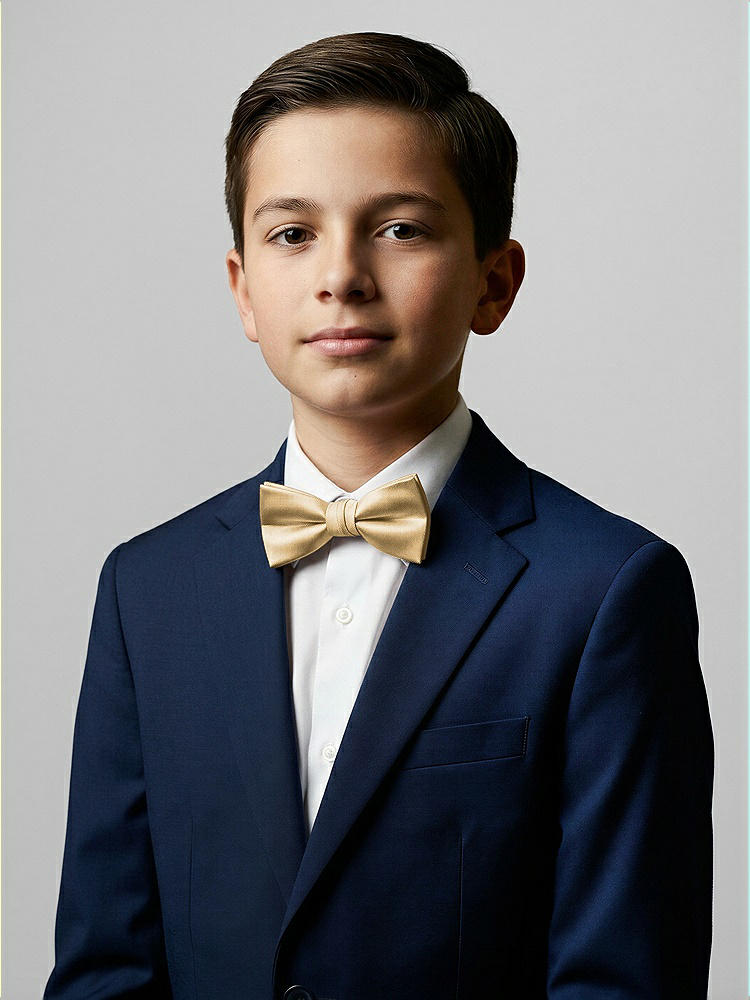 Front View - Venetian Gold Yarn-Dyed Boy's Bow Tie by After Six