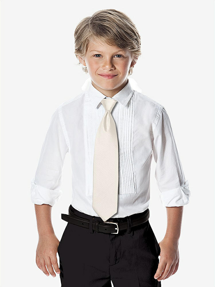 Front View - Ivory Yarn-Dyed Boy's Slider Tie by After Six