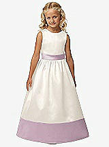 Front View Thumbnail - Ivory & Suede Rose Flower Girl Style FL4034