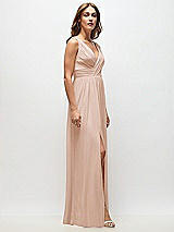 Side View Thumbnail - Cameo Sleeveless Draped Chiffon Maxi Dress with Front Slit