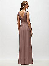 Rear View Thumbnail - Sienna Sleeveless Draped Chiffon Maxi Dress with Front Slit
