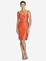 Front View Thumbnail - Fiesta Cocktail V-Neck Fitted Sleeveless Dress