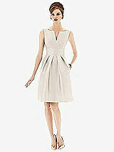 Front View Thumbnail - Ivory Alfred Sung Bridesmaid Dress D654