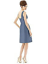 Rear View Thumbnail - Larkspur Blue Alfred Sung Bridesmaid Dress D654