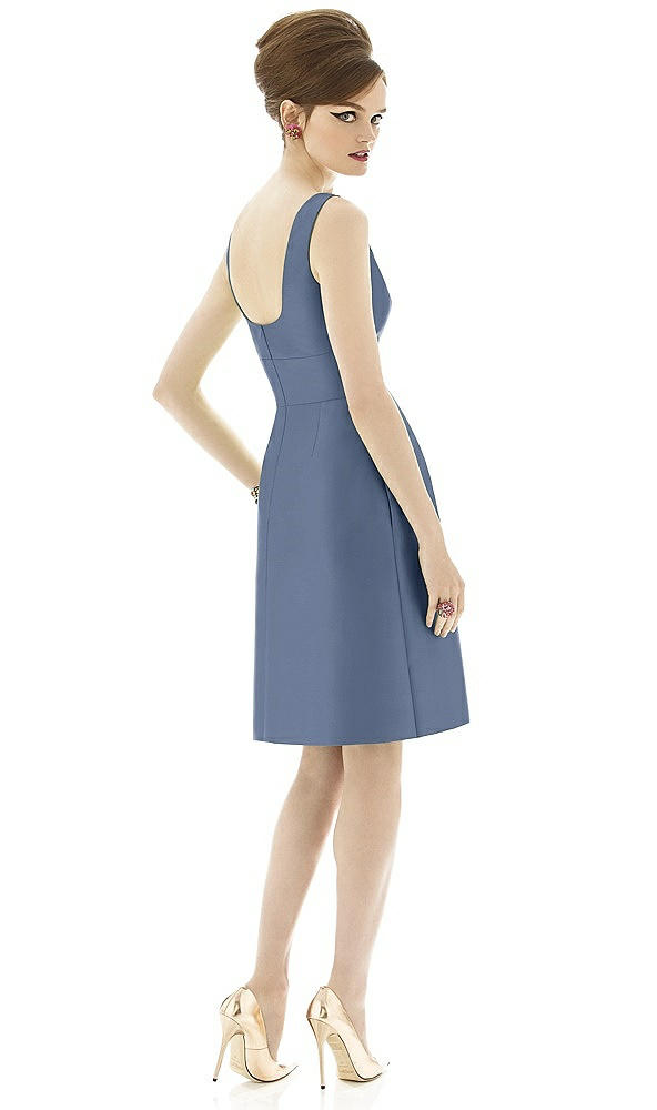 Back View - Larkspur Blue Alfred Sung Bridesmaid Dress D654