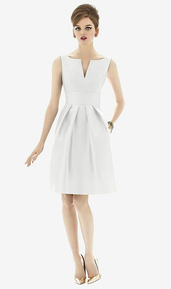 Front View - White Alfred Sung Bridesmaid Dress D654