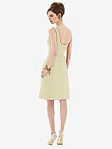 Rear View Thumbnail - Butter Yellow Cocktail Sleeveless Satin Twill Dress