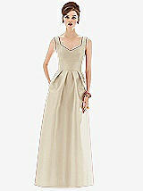Front View Thumbnail - Champagne Alfred Sung Bridesmaid Dress D659