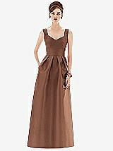 Front View Thumbnail - Cognac Alfred Sung Bridesmaid Dress D659