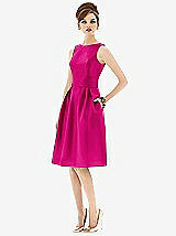 Front View Thumbnail - Think Pink Alfred Sung Open Back Cocktail Dress D660