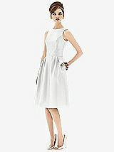 Front View Thumbnail - White Alfred Sung Open Back Cocktail Dress D660