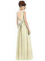 Rear View Thumbnail - Butter Yellow Alfred Sung Open Back Satin Twill Gown D661