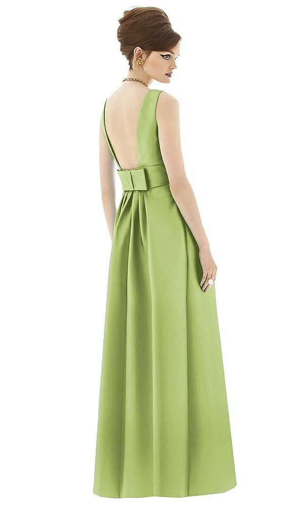 Back View - Mojito Alfred Sung Open Back Satin Twill Gown D661