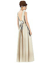 Rear View Thumbnail - Champagne Alfred Sung Open Back Satin Twill Gown D661