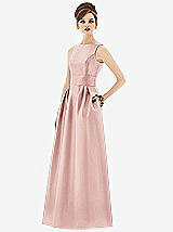 Front View Thumbnail - Rose Alfred Sung Open Back Satin Twill Gown D661