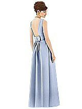 Rear View Thumbnail - Sky Blue Alfred Sung Open Back Satin Twill Gown D661