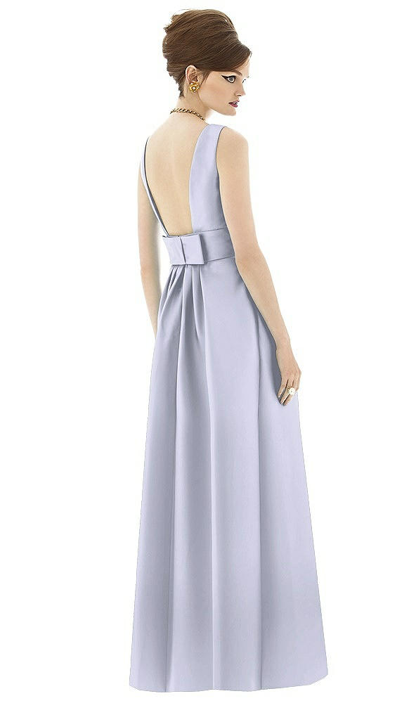 Back View - Silver Dove Alfred Sung Open Back Satin Twill Gown D661