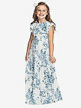 Front View Thumbnail - Cottage Rose Dusk Blue Flower Girl Dress FL4038