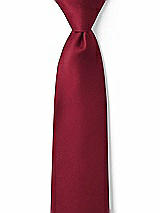 Front View Thumbnail - Burgundy Matte Satin Boy's 14" Zip Necktie by After Six