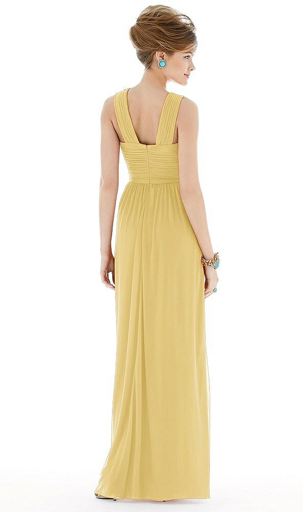 Back View - Maize Maxi Chiffon Sleeveless Halter Dress