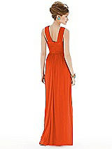 Rear View Thumbnail - Tangerine Tango Maxi Chiffon Sleeveless Halter Dress