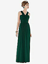 Front View Thumbnail - Hunter Green Maxi Chiffon Sleeveless Halter Dress