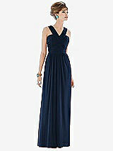 Front View Thumbnail - Midnight Navy Maxi Chiffon Sleeveless Halter Dress