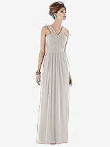Front View Thumbnail - Oyster Maxi Chiffon Sleeveless Halter Dress