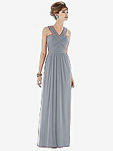 Front View Thumbnail - Platinum Maxi Chiffon Sleeveless Halter Dress