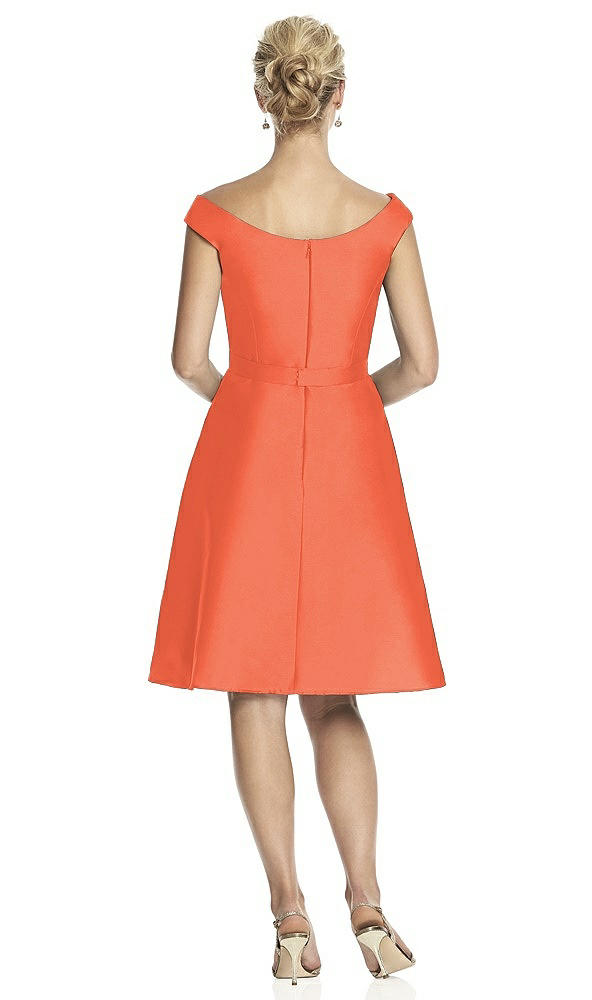 Back View - Fiesta Peau De Soie Cap Sleeve Cocktail Dress