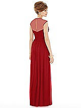 Rear View Thumbnail - Garnet Chiffon Knit Cap Sleeve VNeck Maxi Dress