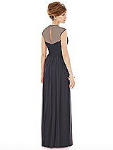 Rear View Thumbnail - Onyx Chiffon Knit Cap Sleeve VNeck Maxi Dress