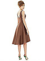 Alt View 2 Thumbnail - Cognac Bateau Neck Satin High Low Cocktail Dress
