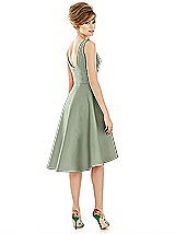 Alt View 2 Thumbnail - Sage Bateau Neck Satin High Low Cocktail Dress