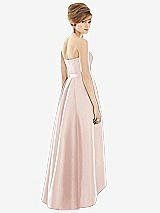 Alt View 2 Thumbnail - Blush & Blush Strapless Satin High Low Dress with Pockets