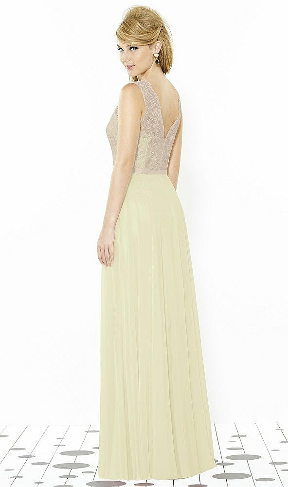 Back View - Butter Yellow & Cameo After Six Bridesmaid Dress 6715