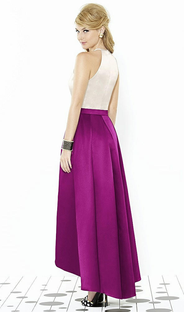Back View - Persian Plum & Ivory After Six Bridesmaid Dress 6718