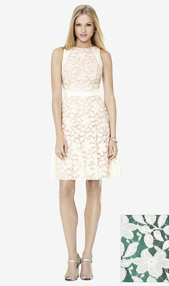 Front View - Hunter Green & Ivory Social Bridesmaids Style 8154