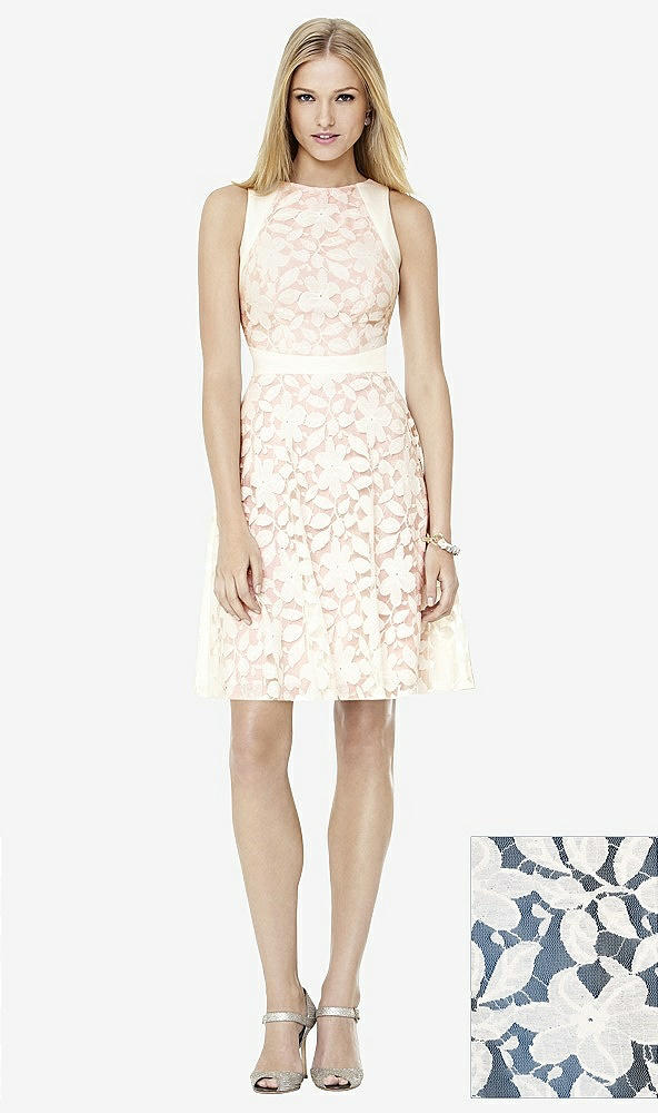 Front View - Sofia Blue & Ivory Social Bridesmaids Style 8154