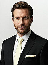 Front View Thumbnail - Butter Yellow Classic Yarn-Dyed Pocket Squares by After Six