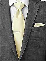 Side View Thumbnail - Butter Yellow Classic Yarn-Dyed Pocket Squares by After Six