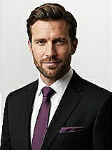 Front View Thumbnail - Aubergine Classic Yarn-Dyed Pocket Squares by After Six