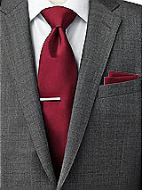 Side View Thumbnail - Burgundy Classic Yarn-Dyed Pocket Squares by After Six